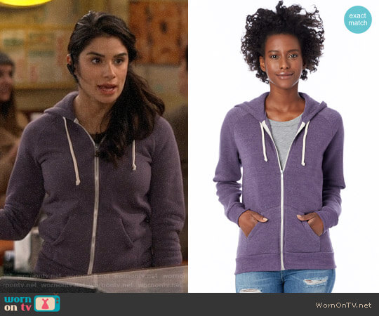 Alternative Adrian Hoodie in Eco True Deep Purple worn by Sofia (Diane Guerrero) on Superior Donuts