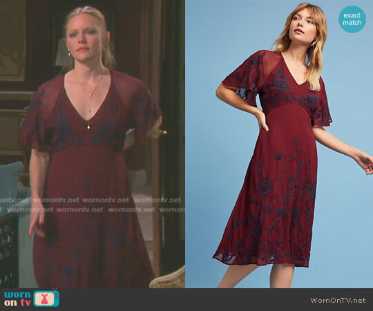 Anthropologie Francoise Embroidered Dress worn by Abigail Deveraux (Kate Mansi) on Days of our Lives