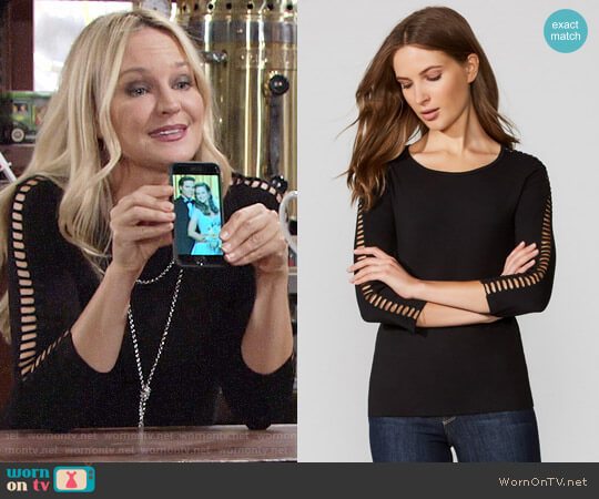 Bailey 44 Joan Top worn by Sharon Newman (Sharon Case) on The Young and the Restless
