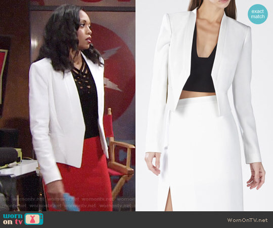 Bcbgmaxazria Bren Cropped Blazer worn by Hilary Curtis (Mishael Morgan) on The Young and the Restless
