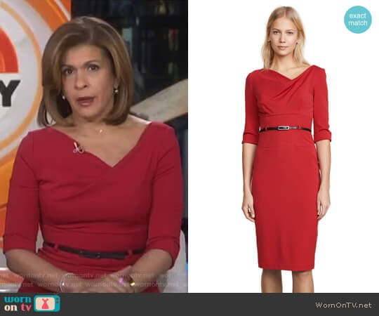 Black Halo 3/4 Sleeve Jackie O Dress in Red worn by Hoda Kotb on Today