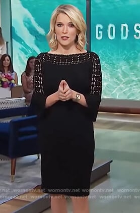 Megyn’s black laser cutout dress on Megyn Kelly Today
