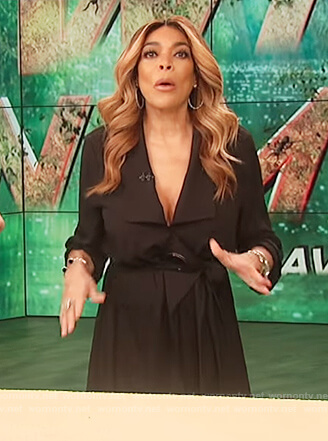 Wendy’s black trench coat on The Wendy Williams Show