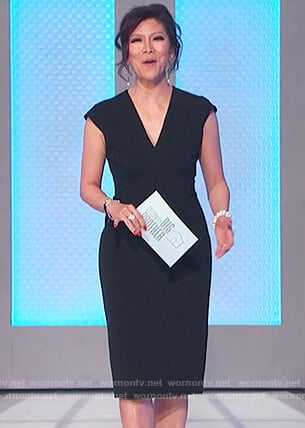 Julie’s black v-neck sheath dress on Celebrity Big Brother