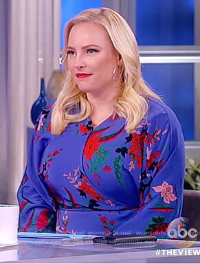 Meghan’s blue floral print wrap dress on The View