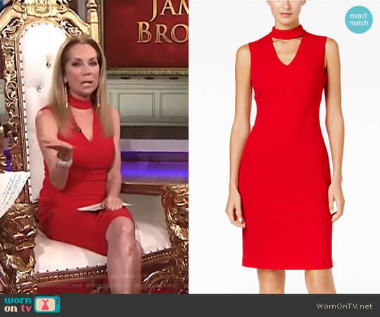 Calvin Klein Scuba Crepe Choker Sheath Dress worn by Kathie Lee Gifford on Today