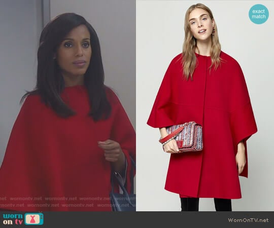 Carolina Herrera Ruffled Double-Faced Wool Cape worn by Olivia Pope (Kerry Washington) on Scandal