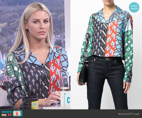 Carven Patchwork Print Shirt worn by Morgan Stewart on E! News