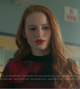 Cheryl’s red and black patchwork dress on Riverdale