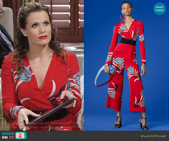 Diane von Furstenberg Farren Print Jumpsuit worn by Chelsea Lawson (Melissa Claire Egan) on The Young and the Restless