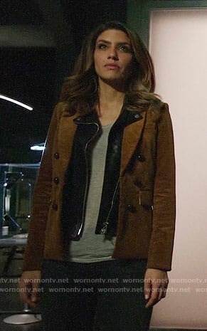 Dinah’s corduroy blazer on Arrow