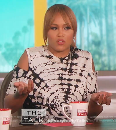 Eve’s tie dye print top on The Talk