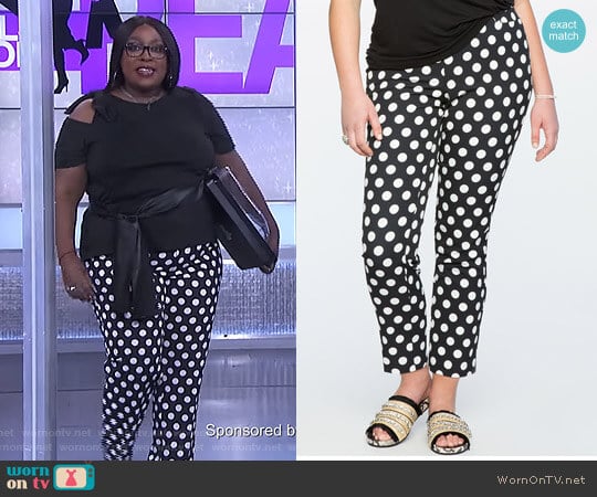 Eloquii Kady Fit Printed Crepe Pant worn by Loni Love on The Real
