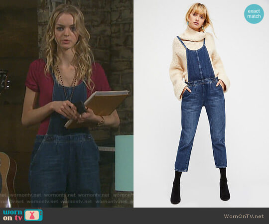 Free People Pleated Overall worn by Claire Brady (Olivia Keegan) on Days of our Lives