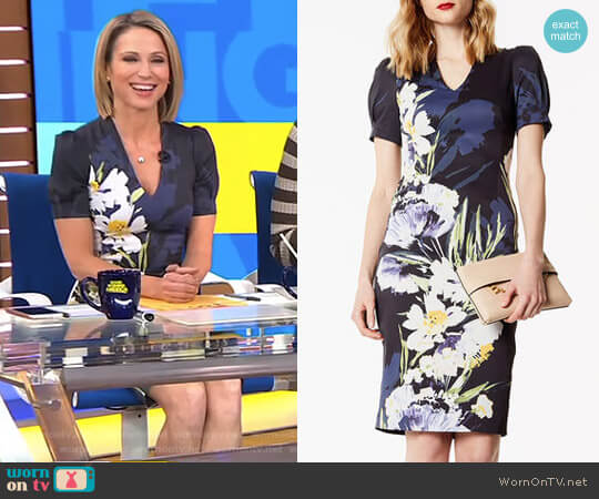 Karen Millen Sculpting Floral Pencil Dress worn by Amy Robach on Good Morning America