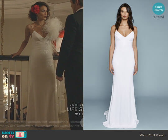 Katie May Sequin Lanai Gown worn by Cristal Flores (Nathalie Kelley) on Dynasty