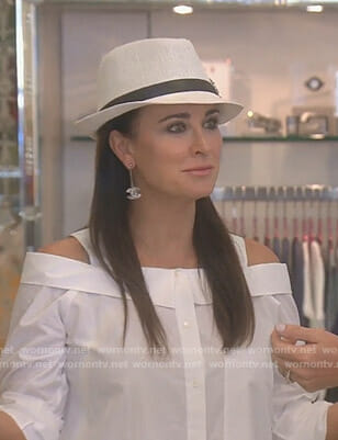 Kyle’s white cold-shoulder shirt on The Real Housewives of Beverly Hills