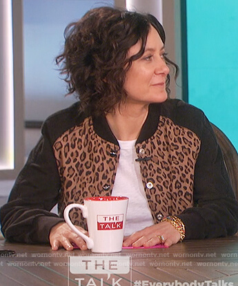 Sara’s leopard print bomber jacket on The Talk