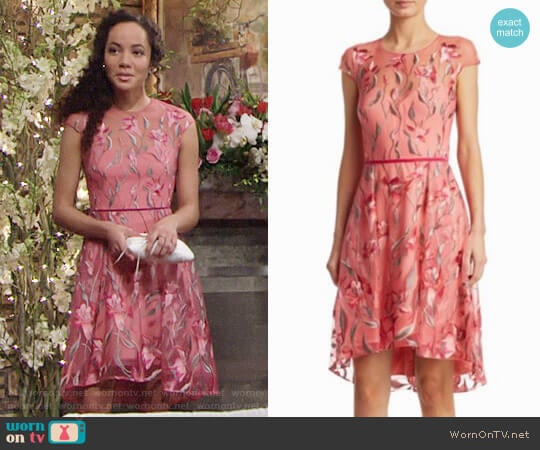 Marchesa Embroidery Fit and Flare Dress worn by Mattie Ashby (Lexie Stevenson) on The Young and the Restless