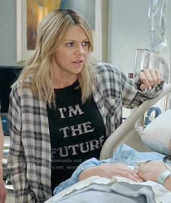 Mickey’s I’m the Future tee and plaid shirt on The Mick