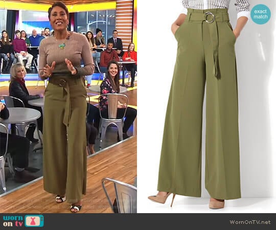 New York & Company Paperbag Waist Palazzo Pant worn by Robin Roberts on Good Morning America