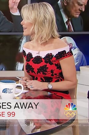 Megyn’s red floral dress on Megyn Kelly Today