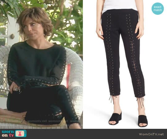 Pam & Gela Lace-Up Crop Sweatpants worn by Lisa Rinna on The Real Housewives of Beverly Hills