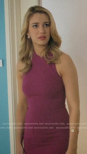 Petra’s magenta pencil dress on Jane the Virgin