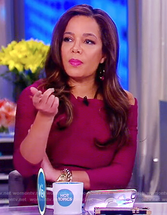 Sunny’s purple asymmetric neckline top on The View