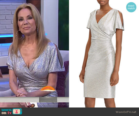 Ralph Lauren Metallic Cold-Shoulder Dress worn by Kathie Lee Gifford on Today