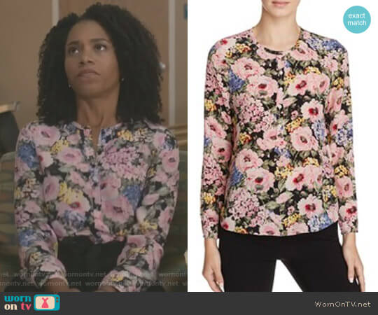Rebecca Taylor Lavinia Rose Top worn by Maggie Pierce (Kelly McCreary) on Greys Anatomy
