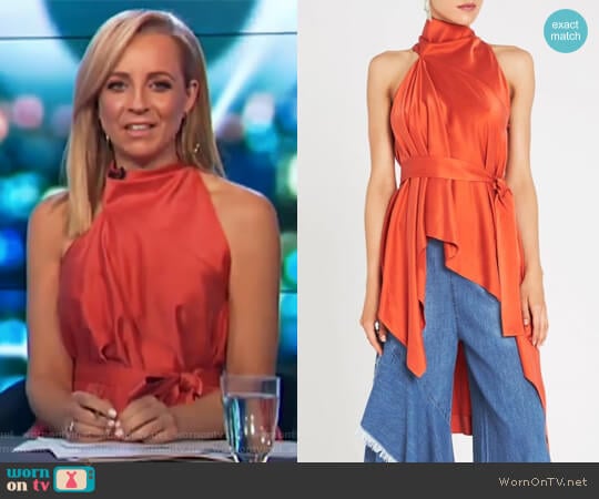 Sass & Bide Oxygen Top worn by Carrie Bickmore on The Project