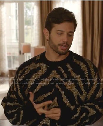 Sam’s tiger print sweater on Dynasty