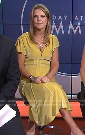 Savannah’s yellow velvet dress on Today