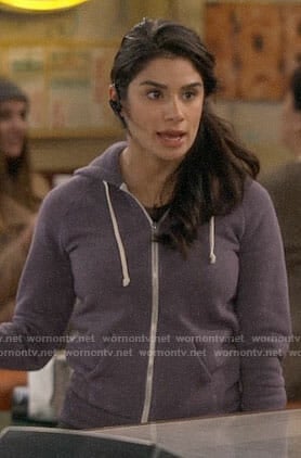 Sofia’s purple hoodie on Superior Donuts