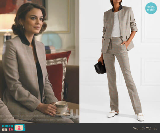 Stella McCartney Fleur Princes of Wales Checked Wool Blazer worn by Cristal Flores (Nathalie Kelley) on Dynasty