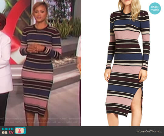 Cupcakes and Cashmere Barrow Stripe Midi Dress worn by Eve on The Talk