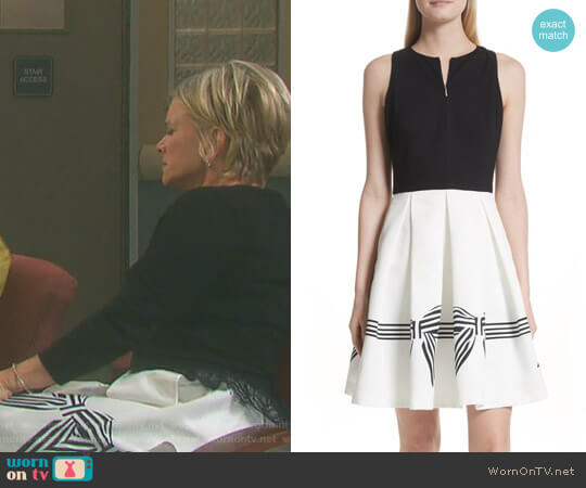 Ted Baker Natalea Bow Stripe Pleated Dress worn by Kayla Brady (Mary Beth Evans) on Days of our Lives