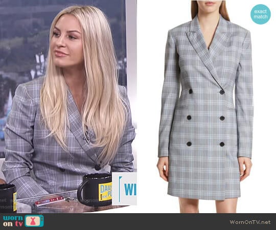 Theory Check Plaid Blazer Dress worn by Morgan Stewart on E! News