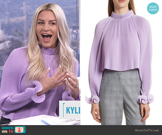 Tibi Pleated Crop Top worn by Morgan Stewart on E! News