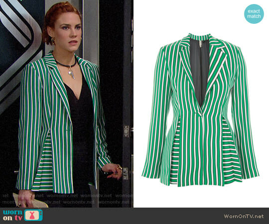 Topshop Striped Suit Jacket worn by Sally Spectra (Courtney Hope) on The Bold and the Beautiful