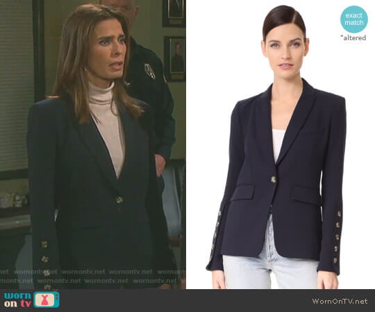 Veronica Beard Steele Cutaway Button Cuff Jacket worn by Hope Williams (Kristian Alfonso) on Days of our Lives