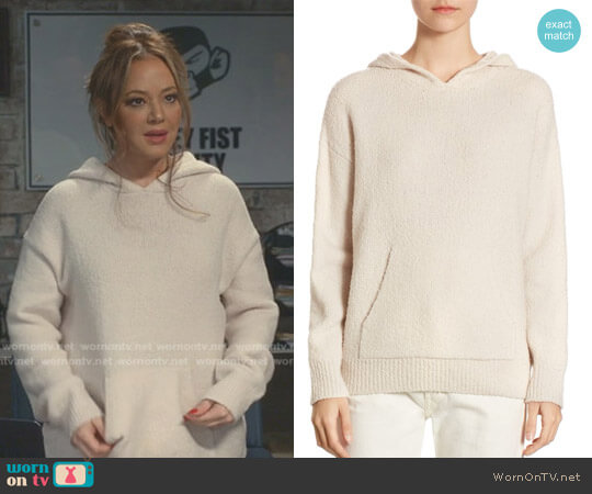 Vince Rib-Knit Pullover Hoodie worn by Vanessa Cellucci (Leah Remini) on Kevin Can Wait