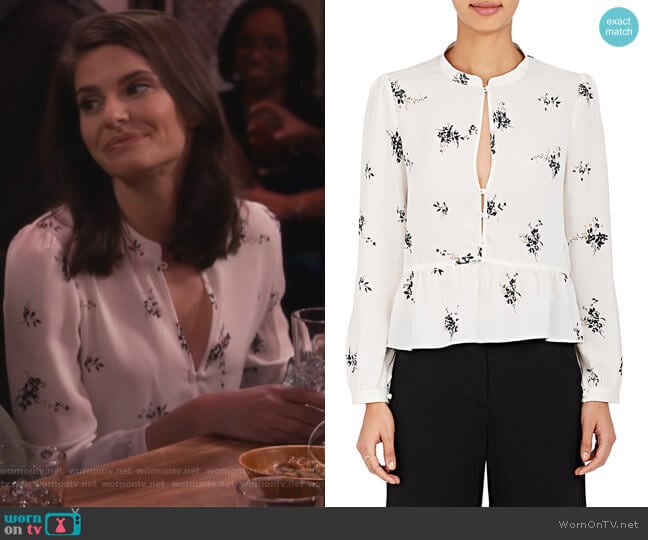 ALC Lox Silk Peplum Blouse worn by Leslie Curry (Lindsey Kraft) on Living Biblically