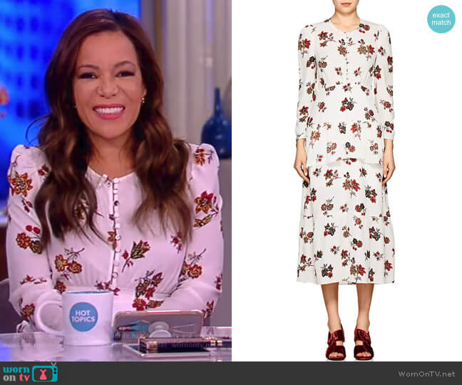 A.L.C. Zandra Floral Silk Crepe Dress worn by Sunny Hostin on The View