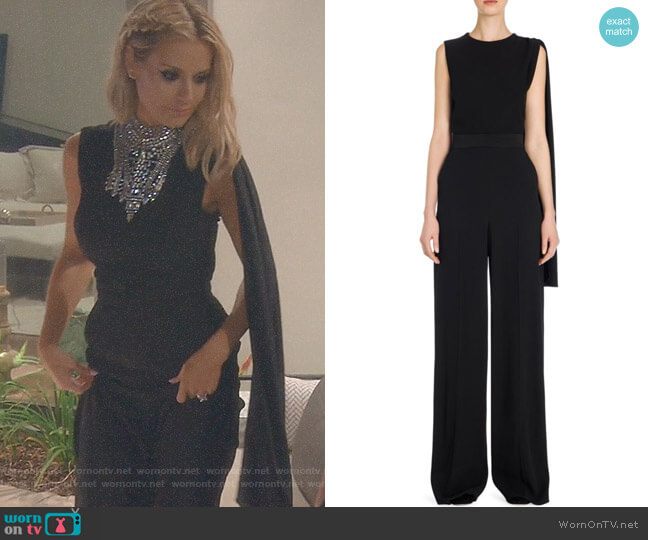 Alexander McQueen Crepe Wool Jumpsuit worn by Dorit Kemsley on The Real Housewives of Beverly Hills