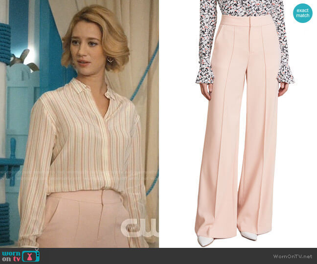 Alice + Olivia Dylan High Waisted Leg Pants worn by Petra Solano (Yael Grobglas) on Jane the Virgin