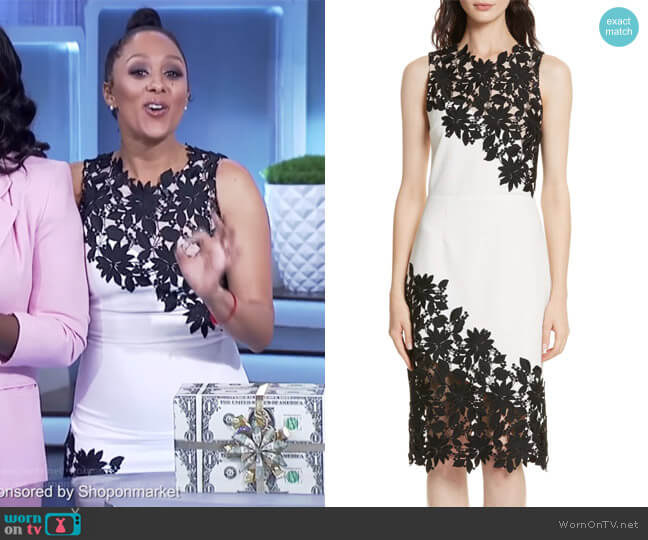 Alice + Olivia Margy Sheath Dress worn by Tamera Mowry on The Real