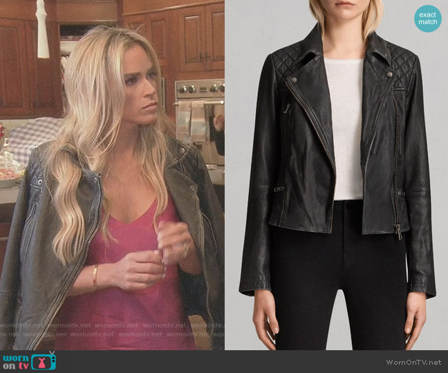 All Saints Cargo Biker Jacket worn by Teddi Mellencamp Arroyave on The Real Housewives of Beverly Hills
