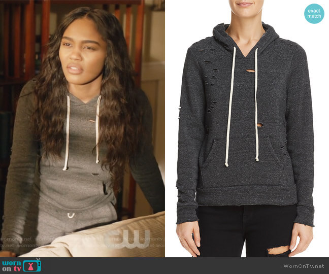 Alternative Distressed Hooded Sweatshirt worn by Jennifer Pierce (China Anne McClain) on Black Lightning